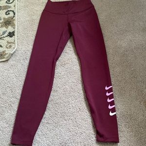 Burgundy Nike leggings